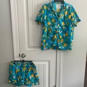 Printfresh Blue Lemon Zest Short Pajama Set
